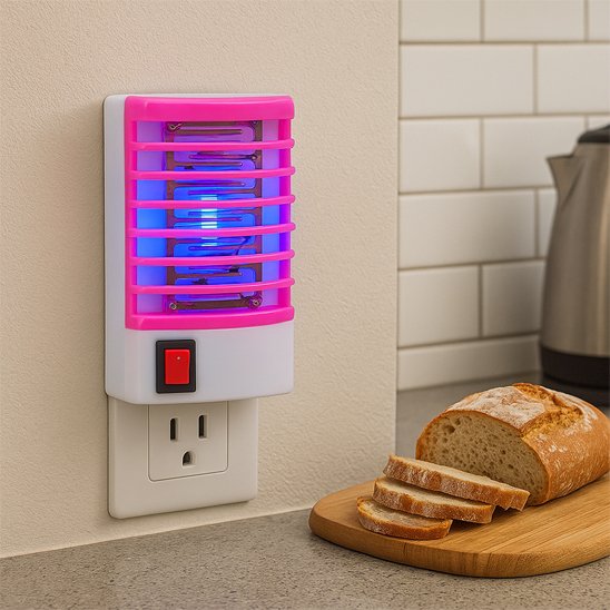 Lampe anti moustique de couleur rose