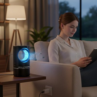 Lampe anti moustique sur prise​ (via adaptateur USB)