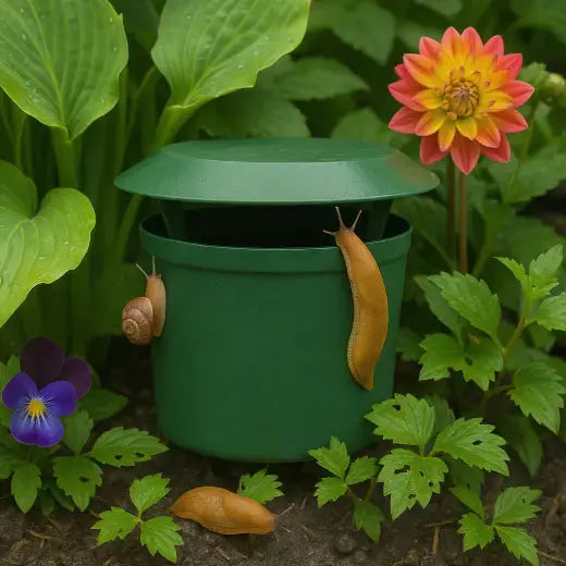 piège à limace vert et rond idéal pour le jardin