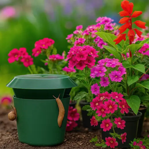 piège à limace vert et rond : protéger ses plantes des limaces