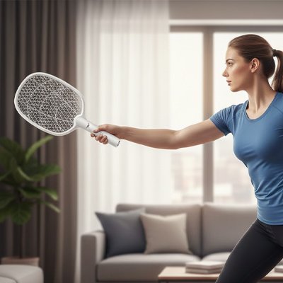 Raquette anti moustique​ avec lampe​ UV