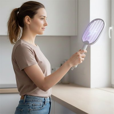 Raquette électrique tue anti moustiques mouches insectes volants​
